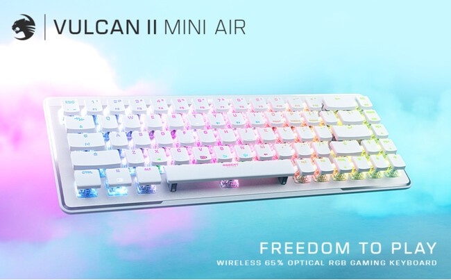 ROCCAT、コンパクトな無線ゲーミングキーボード「Vulcan II Mini Air