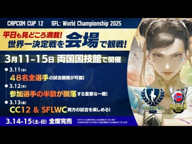 CAPCOM CUP 12」全48選手決定！ガチくん、ももちなど世界の猛者が賞金